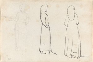 Tre Schizzi di una Donna in Piedi da John Flaxman