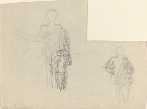 Due Studi di Figura in Piedi e Bambino da John Flaxman