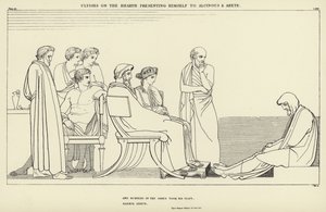 Ulisse sul focolare che si presenta ad Alcinoo e Arete da John Flaxman
