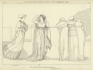 Venere travestita invita Elena nella camera di Paride da John Flaxman
