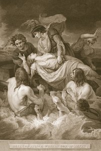 Morte del principe William, figlio di Enrico I, inciso da J. Stow, illustrazione da 