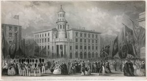 Il nuovo Mercato del Carbone, Thames Street, alla cerimonia della sua apertura nel 1849 da John Francis Salmon