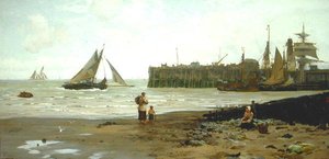 Bassa marea, porto di Whitstable