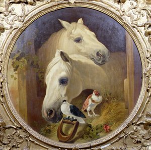 Cavalli vicino a una porta della stalla da John Frederick Herring Snr