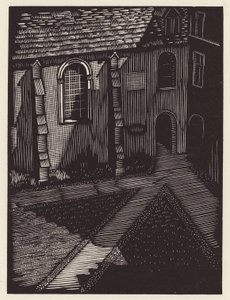 Cambridge: Trinity Hall (xilografia) da John Frederick Greenwood
