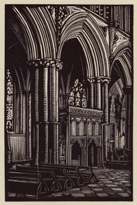 Cattedrale di Ely: Nel presbiterio (xilografia) da John Frederick Greenwood