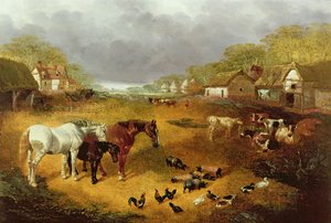 Un cortile di fattoria in primavera, XIX secolo da John Frederick Herring Senior