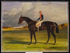 La puledra del conte di Chesterfield, Industry, con W. Scott, in un paesaggio, 1838 da John Frederick Herring Senior