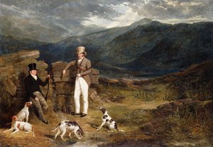 Due gentiluomini con cani da caccia su una brughiera di galli cedroni da John Frederick Herring Senior