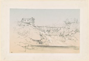 Edificio vicino a una diga da John Frederick Kensett
