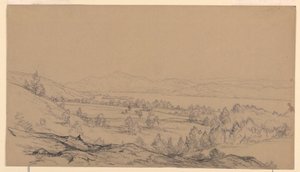 Disegno, Lago George, New York, sguardo a nord-est, 1850-65 da John Frederick Kensett