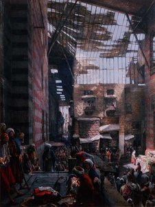 Veduta della strada e della moschea di Ghooreyah, Il Cairo