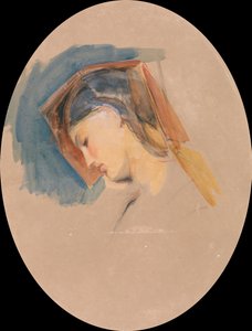Testa di giovane donna da John Frederick Lewis