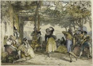 Contadini spagnoli che ballano il bolero