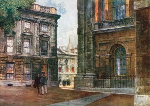 Christ Church - Quadrangolo di Peckwater (litografia a colori) da John Fulleylove