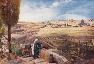 Gerusalemme, dal punto tradizionale sul Monte degli Ulivi dove Cristo pianse sulla città