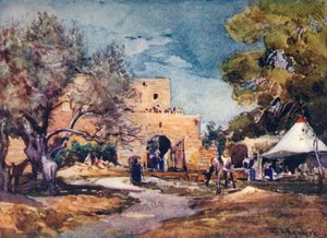 Edificio Medievale Fuori dal Muro Nord di Gerusalemme, 1902 da John Fulleylove