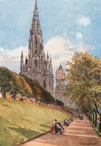 Monumento a Sir Walter Scott da East Princes Street Gardens da John Fulleylove