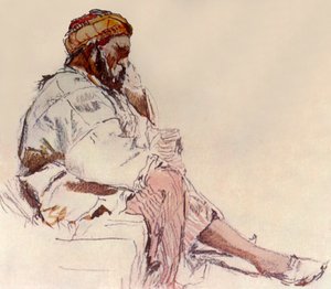 Contadino siriano seduto: di profilo, 1902 da John Fulleylove