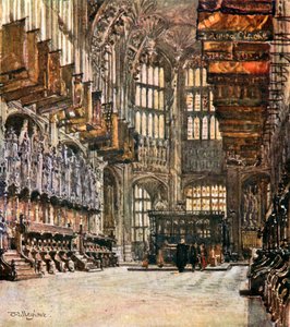 La Cappella di Enrico VII, vista da est (litografia a colori) da John Fulleylove