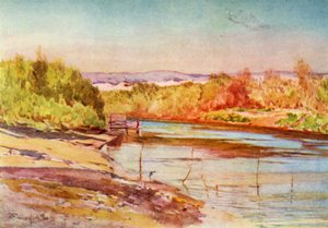 Il guado del Giordano vicino a Gerico, 1902 da John Fulleylove