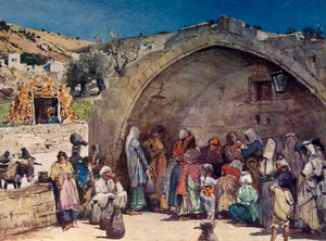 La fontana della Vergine a Nazareth, 1902 da John Fulleylove