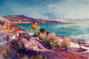 Il Lago di Galilea, guardando a nord da Tiberiade da John Fulleylove
