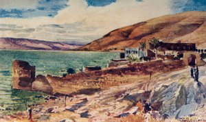 Il lago di Galilea, vista sud da Tiberiade, 1902 da John Fulleylove