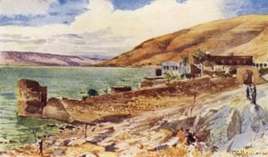 Il lago di Galilea, guardando a sud da Tiberiade da John Fulleylove