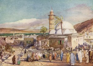 La moschea di Tiberiade e il Lago di Galilea