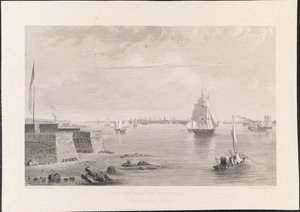 Baia e Porto di New York da Bedlon