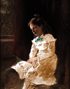 Una giovane ragazza alla finestra da John George Brown