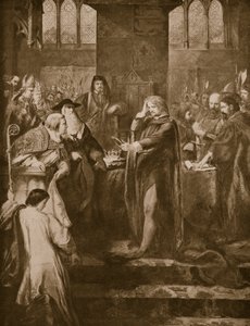 Re Riccardo II che abdica la corona al cugino Bolingbroke, illustrazione da 