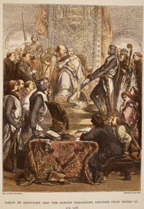 Simon de Montfort e i baroni che chiedono riforme a Enrico III, 1258, inciso da Thomas Bolton da John Gilbert