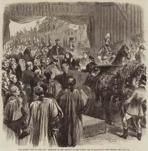 La visita della regina alla città, ricevimento di Sua Maestà alla fine del Surrey del nuovo ponte di Blackfriars da John Gilbert
