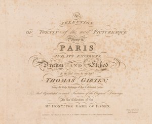 Una selezione di venti delle vedute più pittoresche di Parigi e dintorni: pagina del titolo da John Girtin