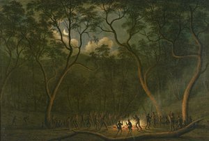Corroboree aborigeno in Terra di Van Diemen