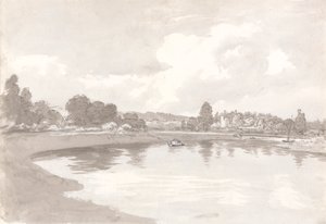 Sul fiume Wye con le rovine del castello di Wilton su una curva del fiume da John Glover