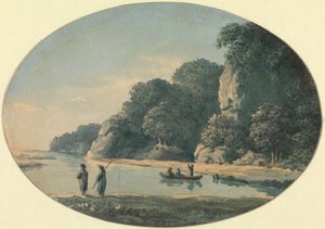 Fiume con pescatori da John Glover