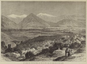 La guerra afgana, il Bala Hissar e la città di Kabul, dalla parte superiore della cittadella