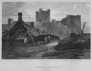 Castello di Bamborough, Northumberland, 1814 da John Greig
