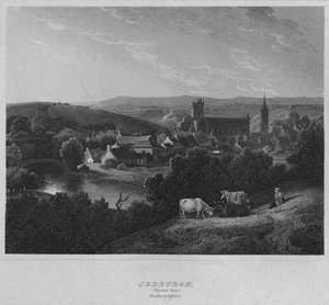 Jedburgh, Vista Generale. Roxburghshire, 1814 da John Greig