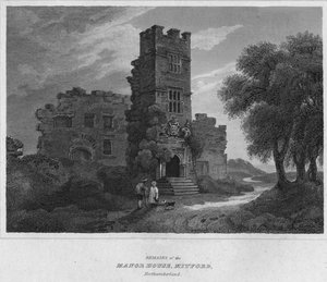 Rovine della Casa del Nord, Mitford, Northumberland, 1814 da John Greig