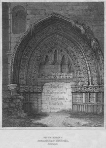 Ingresso ovest alla Cappella di Holyrood, Edimburgo, 1814