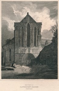 Facciata ovest del Priorato di Lanercost. Cumberland, 1814 da John Greig