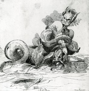 Illustrazione di un mostro marino, XVIII secolo