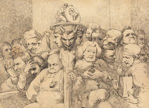 Personaggi letterari riuniti attorno al medaglione di Shakespeare da John Hamilton Mortimer