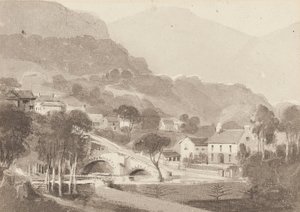 Ponte di Brathay e Vecchio Brathay, Distretto dei Laghi, Cumbria, 1820 da John Harden