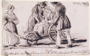 Dorothy Wordsworth (1771-1855) in sedia a rotelle, 1842 da John Harden