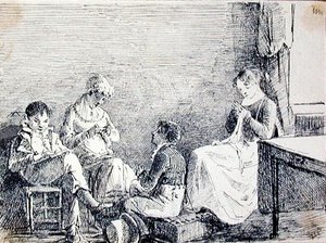 Gruppo familiare in un interno